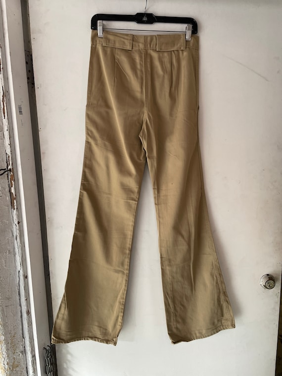 1970s Mens Khaki Flare Pants - Gem