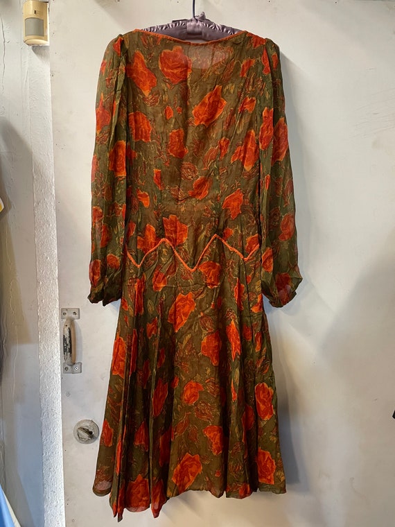 1940s chiffon dress 1940s Floral Chiffon Dress