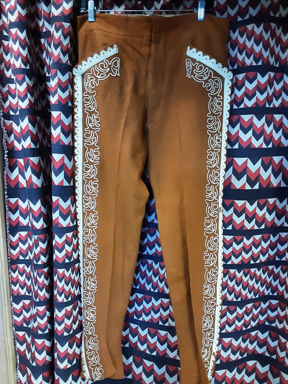 Wool Mariachi Trousers 34 Buckle Cinch Back