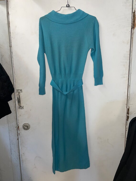 1950s Teal Print Dress main image 0
