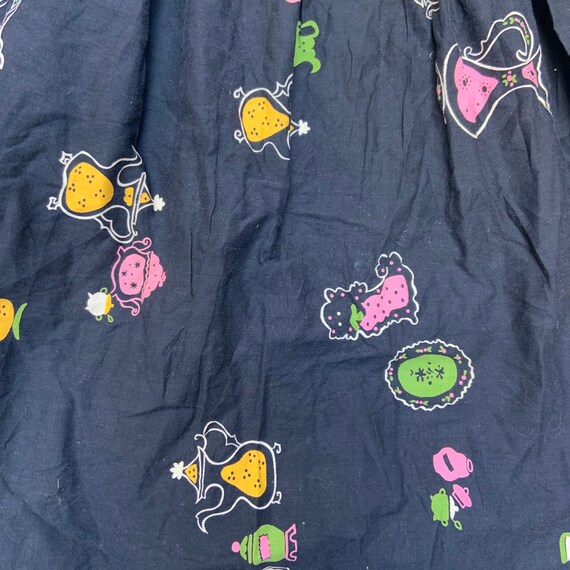 1950s Black Novelty Print Skirt - image 3