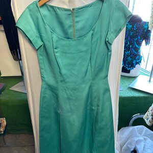 1950s Turquoise Scoop Neck Dress