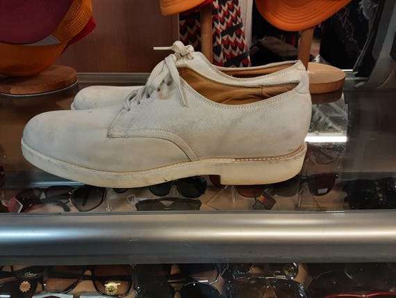 Mens 1950s White Buck Shoes Oxford W White Sole 7 1/2 D - Etsy