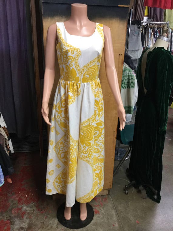 Tiki oasis adorable jumpsuit yellow