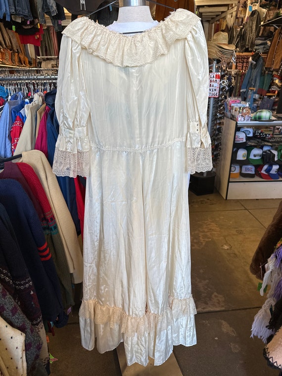 1970s Gunne Sax Style Satiny Maxi Dress - image 2