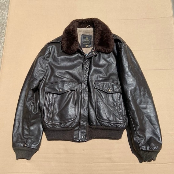 1980s Brown Bomber Leather Jacket