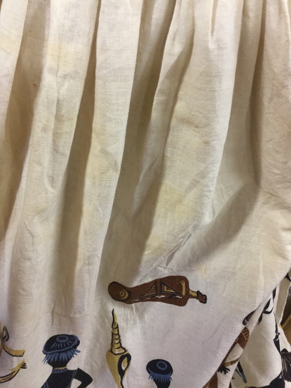 Novelty Border Print Anchors Nautical 1950’s Dress - image 5