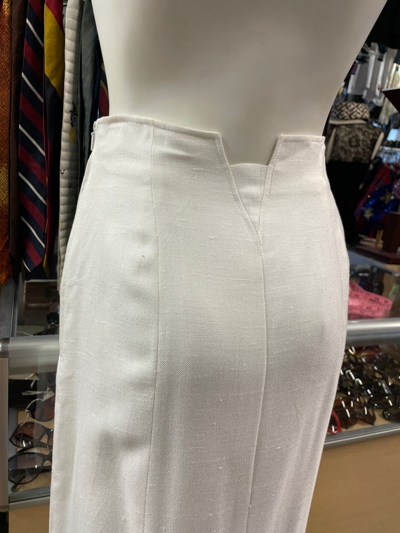 1990s White Rayon Louis Féraud Skirt - image 5