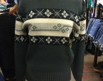 Wool Ski Sweater 36 Chest