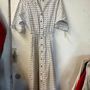 1980s Deadstock 50s Cotton Day Dress with Belt