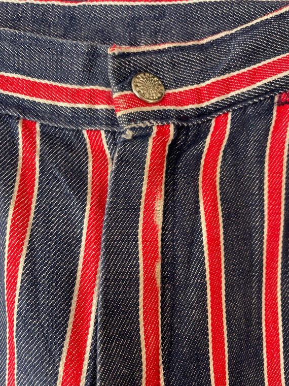 Mens 1960s/70s Red Striped Jeans - image 7