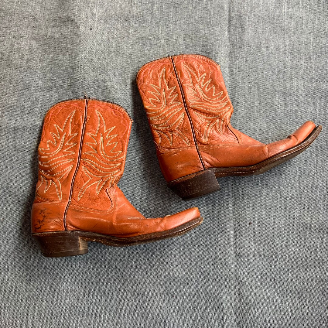 1950s Acme Brown Cowboy Boots Etsy