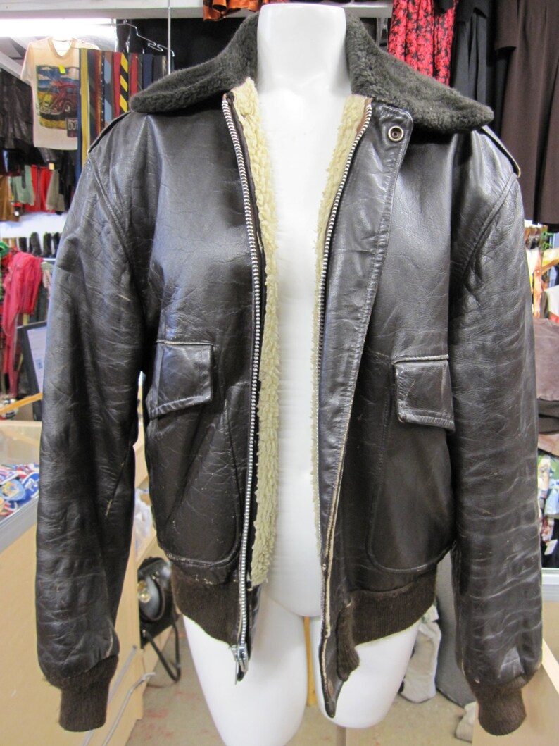 1970s Leather Bomber Jacket // Flight Jacket // Aviation // - Etsy