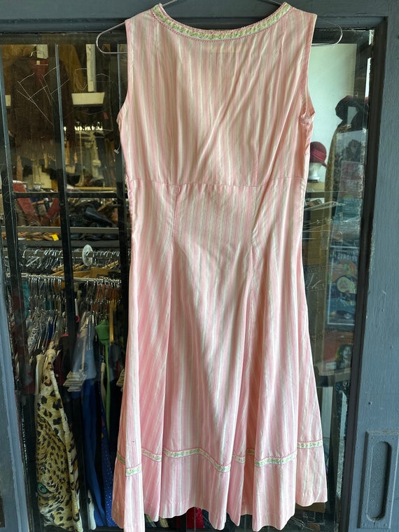 1950s Pink Cotton Day Dress - image 2