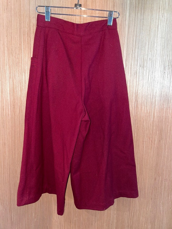 1970s Maroon Wool Gauchos - image 4