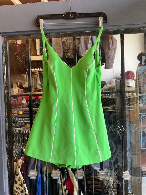 1960s Vibrant Green Swimsuit - image 1