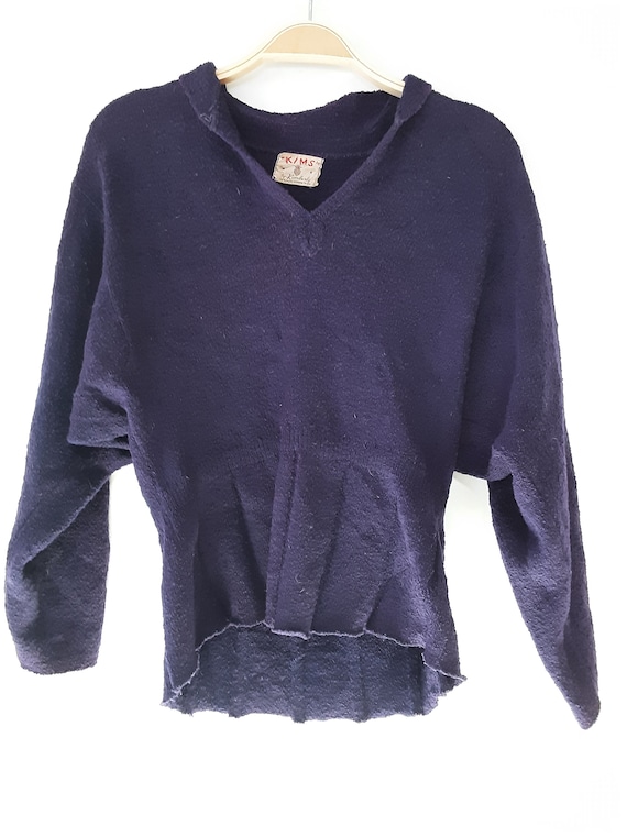 1940s Indigo Wool Sweater