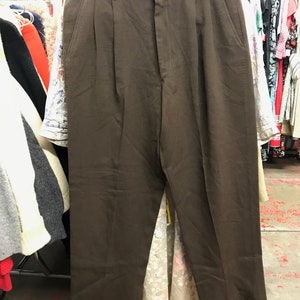 Brown Gulf Stream 1950s Wool Trousers