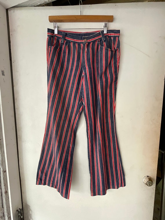 Mens 1960s/70s Red Striped Jeans