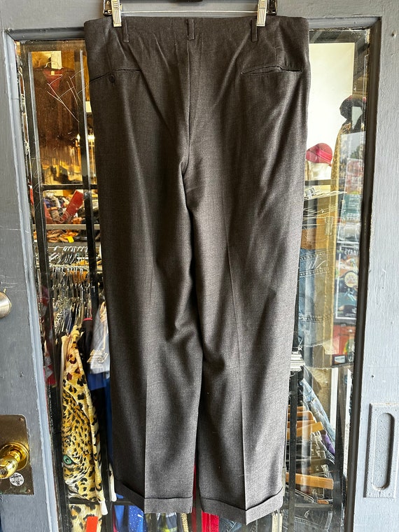 1950s Charcoal Wool Summer Weight Trousers - image 2