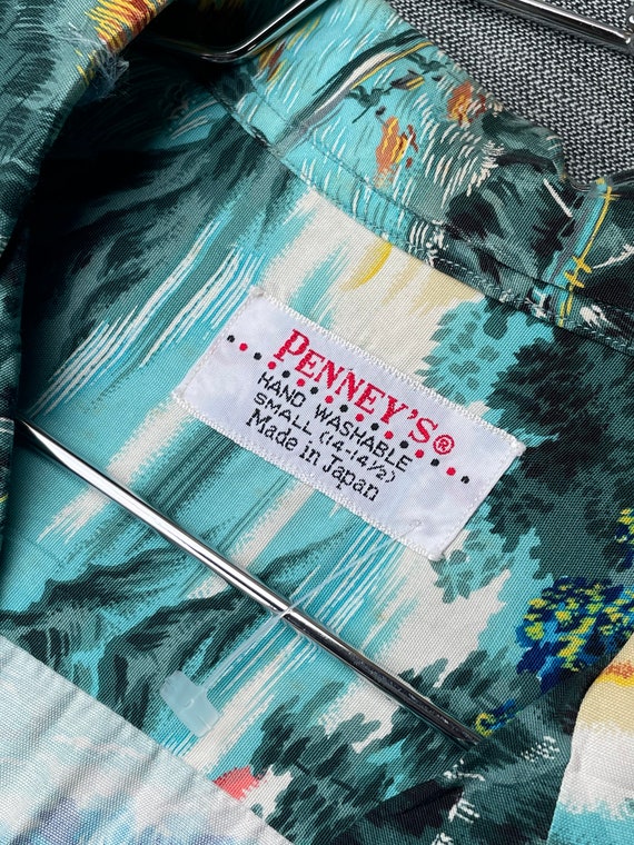 1950s Mens JC Penneys Hawaiian Shirt Rayon - image 4