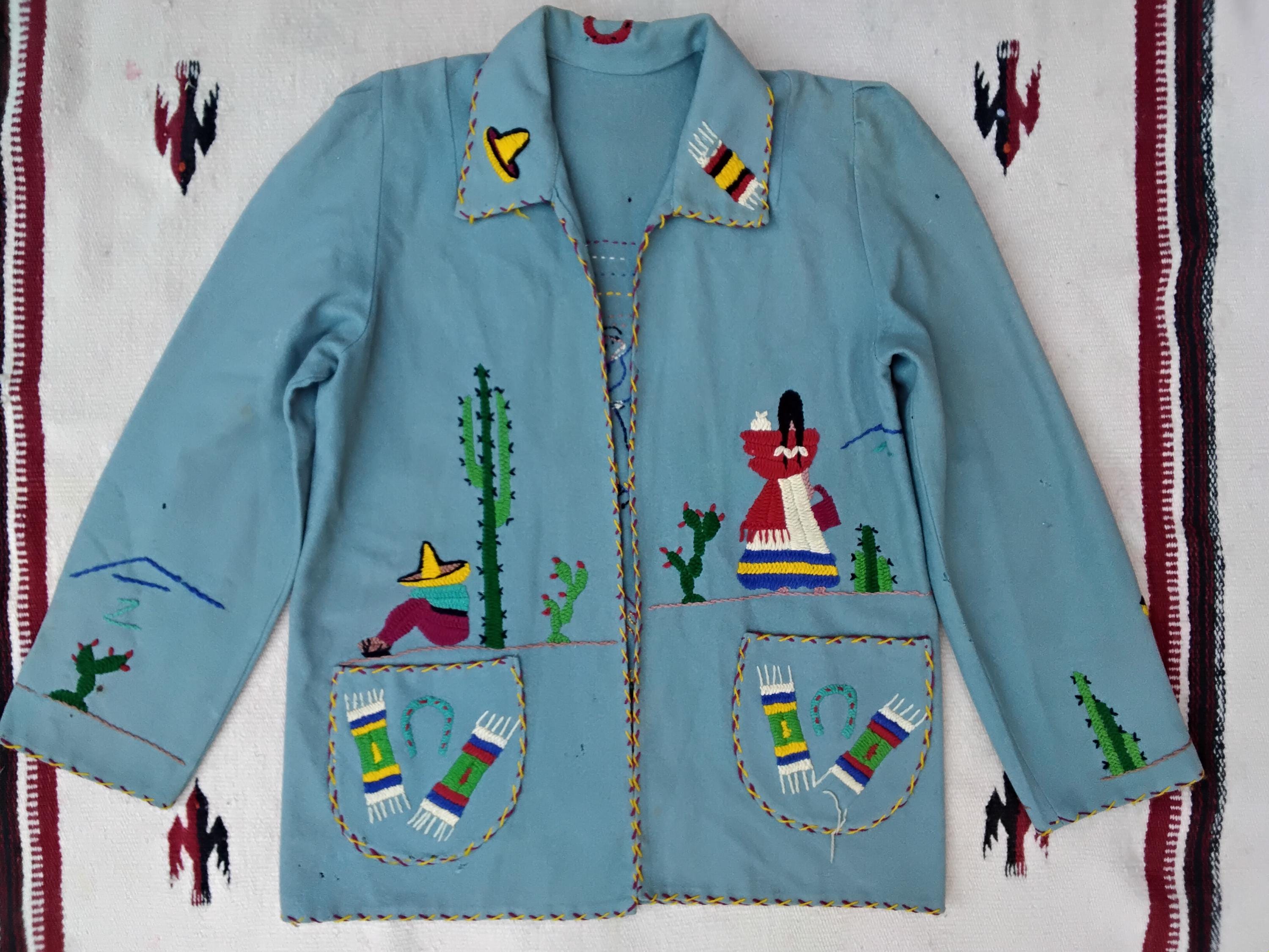 Vintage 50s 60s Mexican Tourist Jacket // Embroidered Matidor