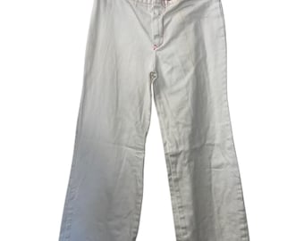 1970s White Bellbottom Jeans