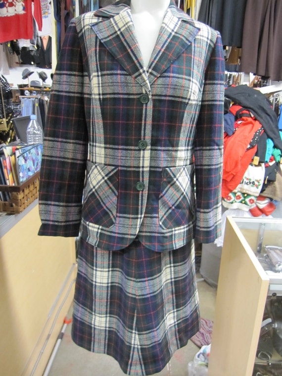 Plaid Pendleton Suit // Plaid Skirt // Plaid Blaze