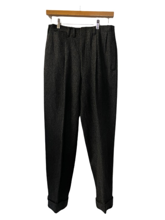 1930s Herringbone Wool Trousers