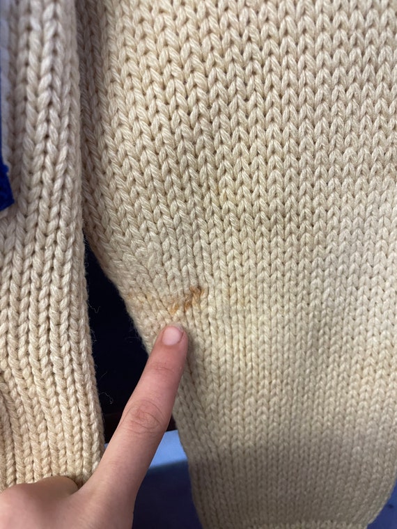 1950s Beige and Blue Varsity Cardigan Sweater - Etsy