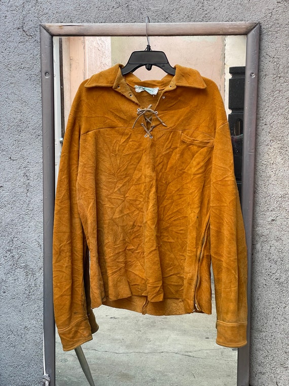 1960s Suede Lace up Mens Shirt - Etsy