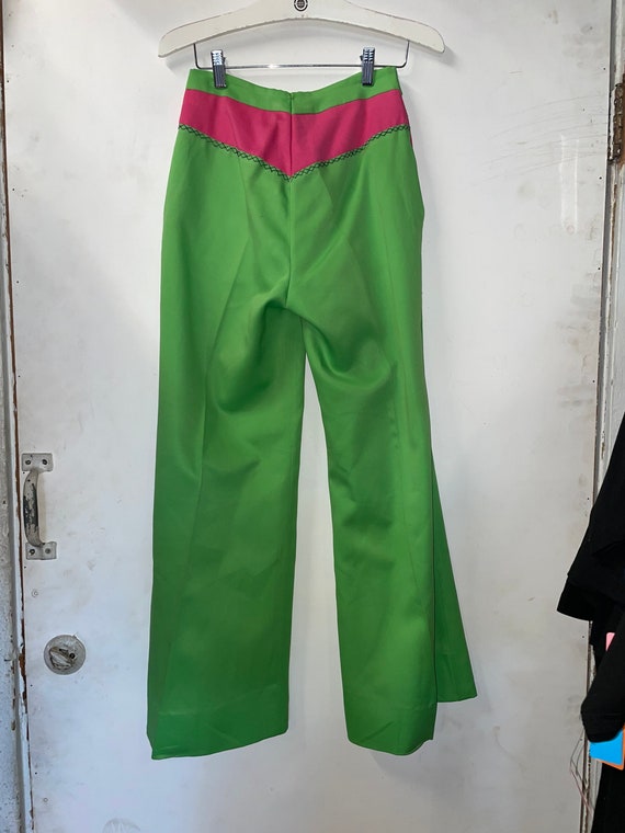 1970s Green and Pink Women’s Trousers - image 5