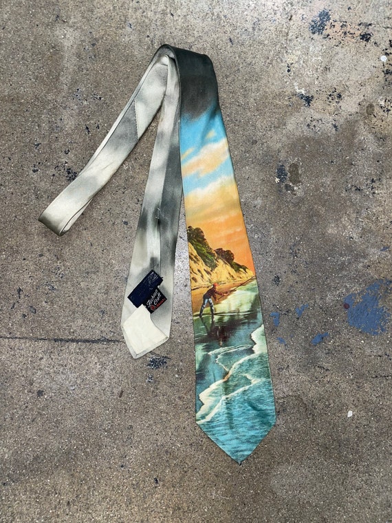 1950s Color Photo Print Tie - image 1