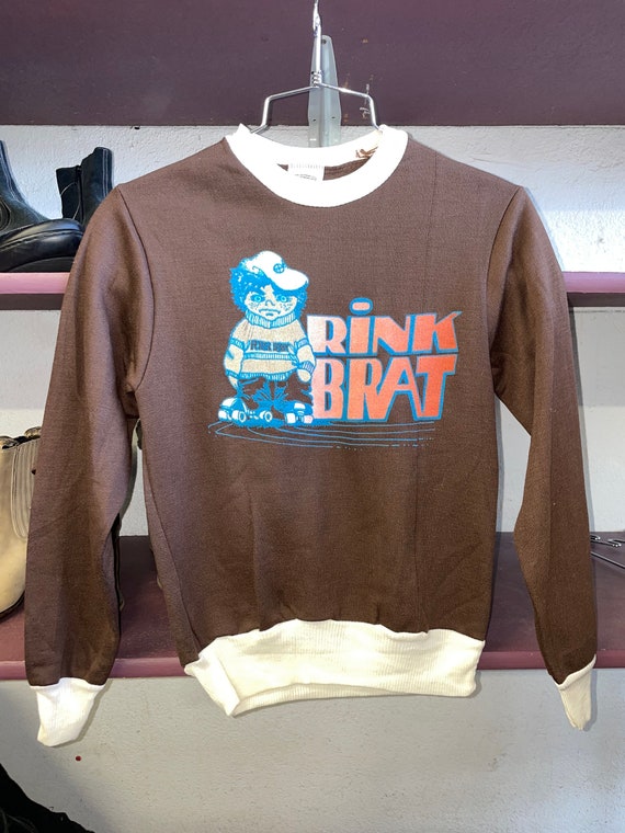 1970s Women “ Rink Brat “ Graphic Ringer Crewneck - image 1