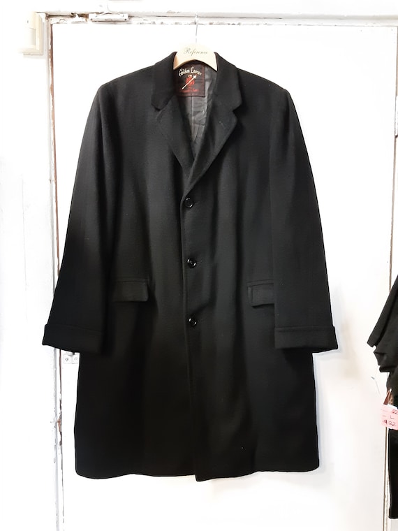 1950s Golden Lancer Black Cashmere Coat