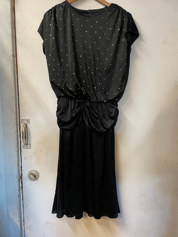 1970s Little Black Disco Dress