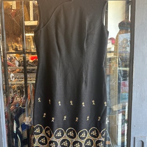 1960s Black Wool Cheongsam Dress