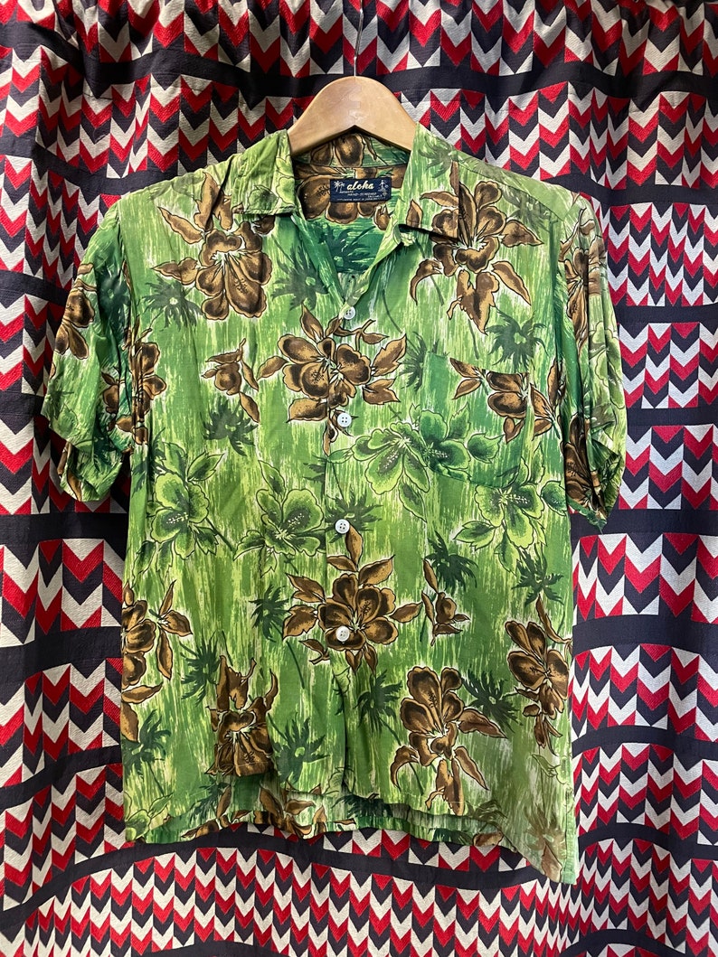 1960s Aloha Tiki Hawaiian Shirt image 1