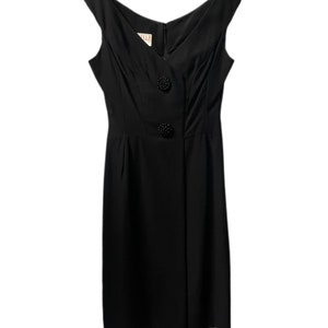 1950s Black Cocktail Dress image 1