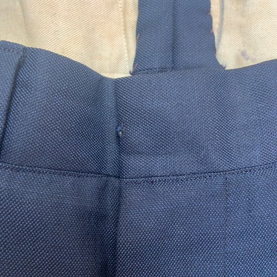 1960s Navy Blue Flat Front Trousers - image 3