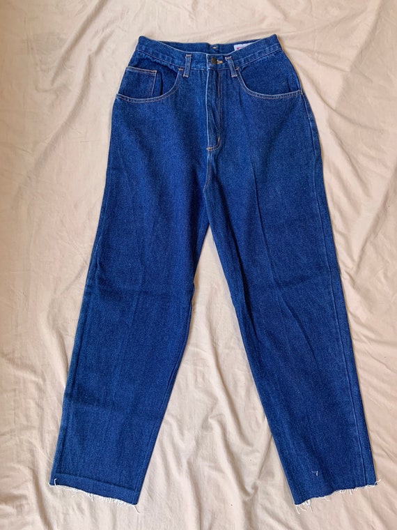 1980s High Waist Tapered Straight Cut Jeans - image 1
