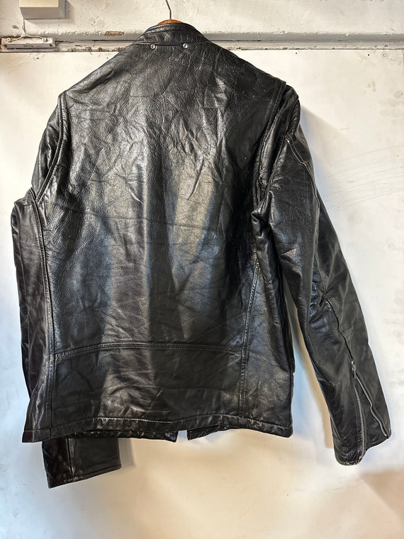 1960s Cafe Racer Men’s Genuine Black Leather  Mot… - image 2