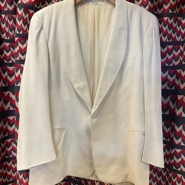 1950s Cream White Dinner Jacket