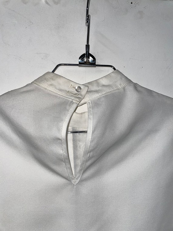 1970s White Dress Up Blouse - image 5