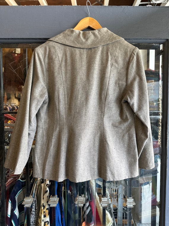 1960s Grey Women’s Patch Pocket Blazer Jacket - image 2