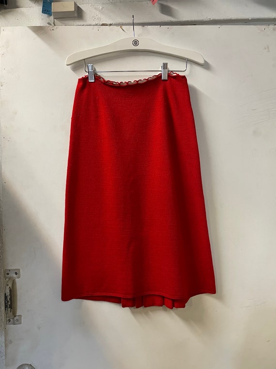 1940s Sweater Knit Bright Red Skirt Suit - image 7