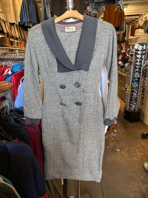 1950s 100% Wool Secretary Dress