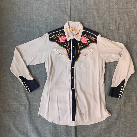 1950s Black and Grey Western Shirt