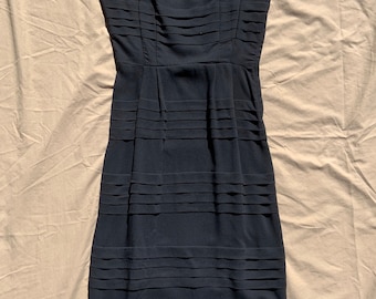 1950s Black Crepe Dress