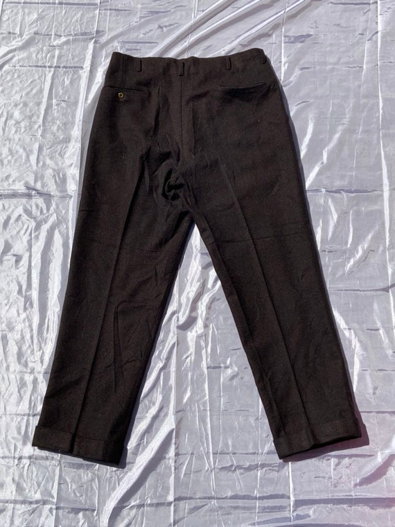 1950's Pleated Brown Wool Trousers - image 2